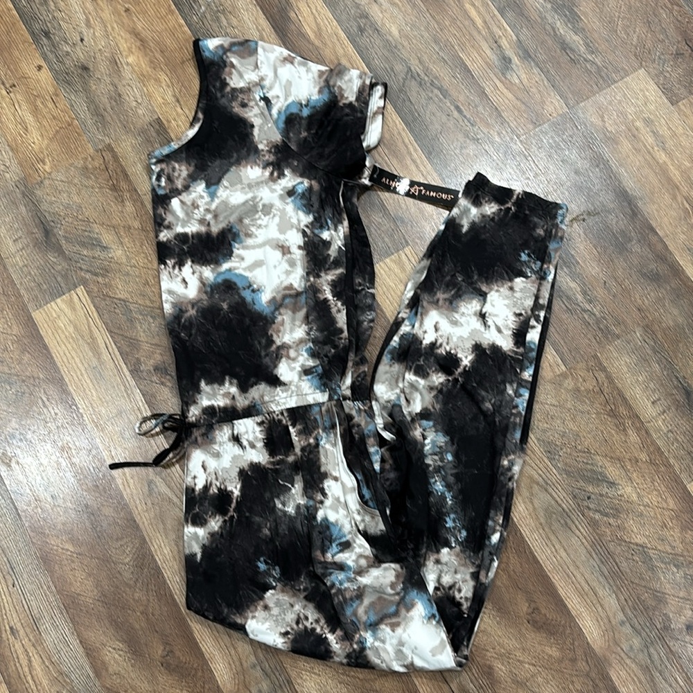 Almost Famous Tie Dye Short Sleeve Romper Jumpsuit NWT 2X